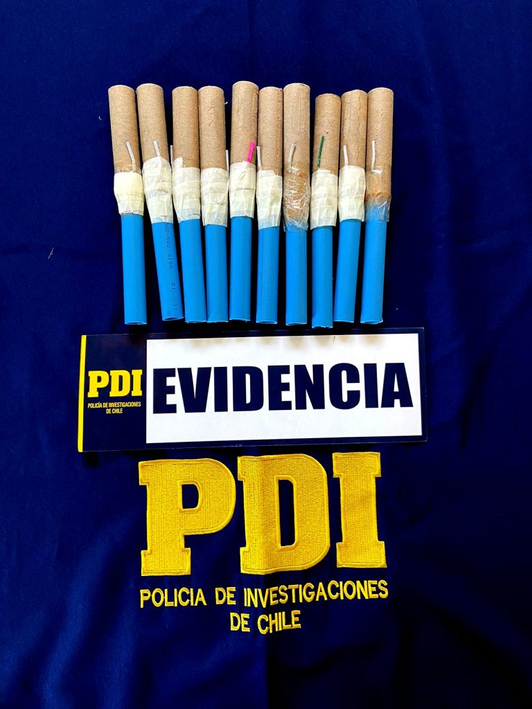 Menor de edad es detenido en Angol por la PDI portando elementos pirotécnicos artesanales