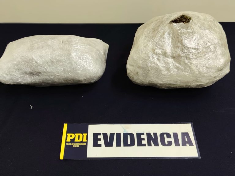 PDI detiene a sujeto que transportaba más de 1,5 kilos de cannabis en la Araucanía