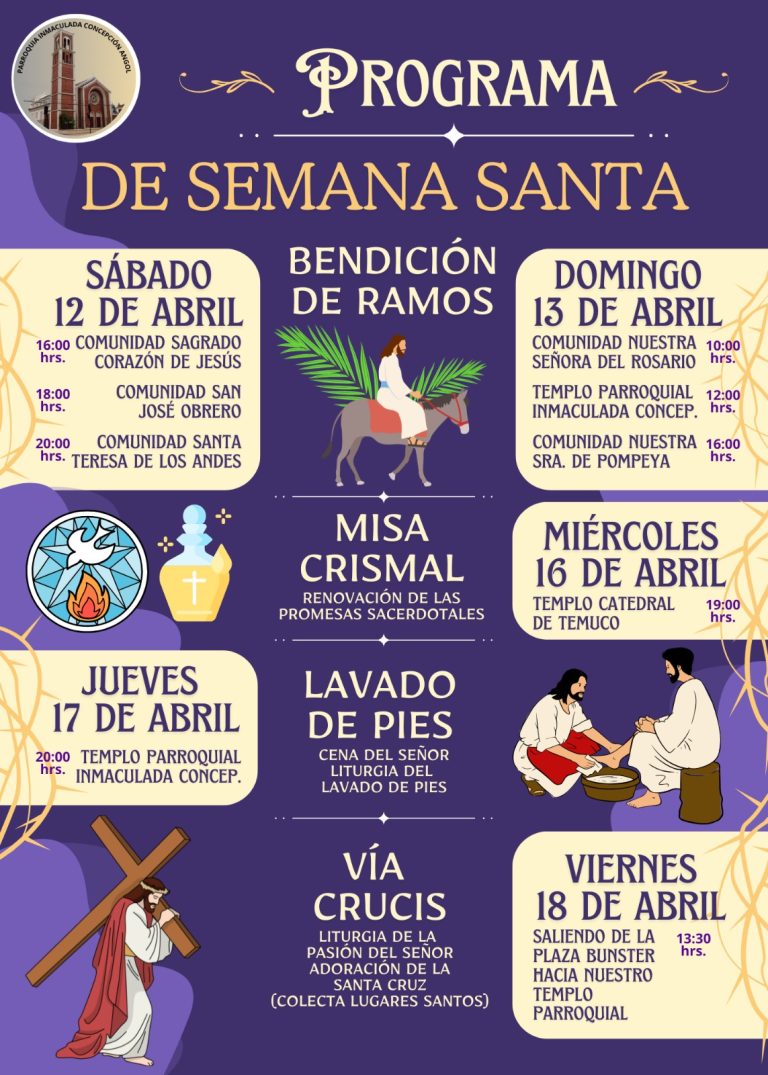 Con Domingo de Ramos se iniciará la Semana Santa en Angol