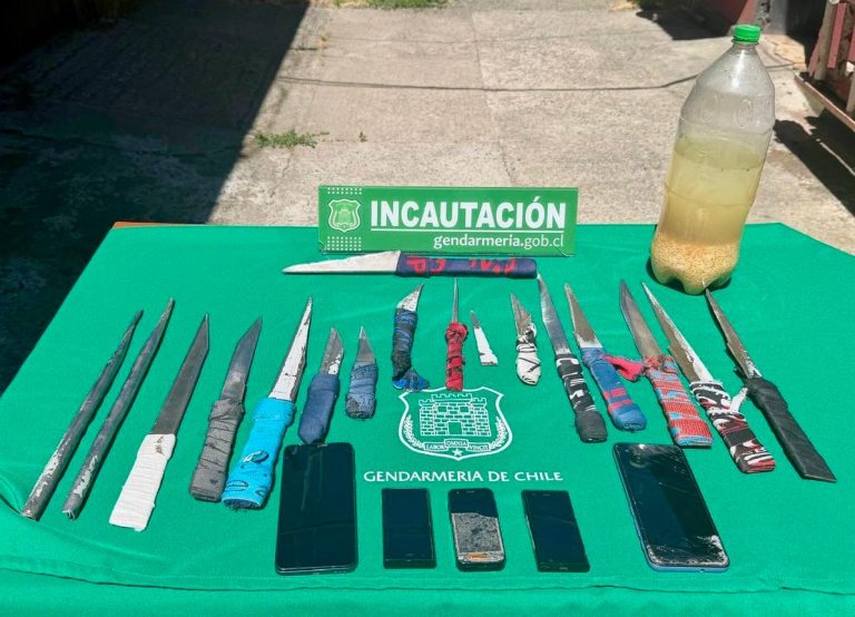 Gendarmería refuerza la seguridad en cárceles de La Araucanía con incautación de elementos prohibidos