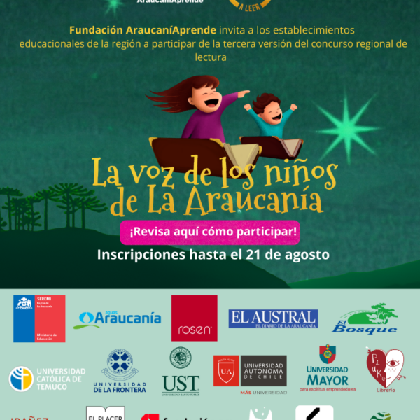  “La voz de los niños de La Araucanía” convoca a estudiantes de las 32 comunas de la región a leer en voz alta y disfrutar de la lectura