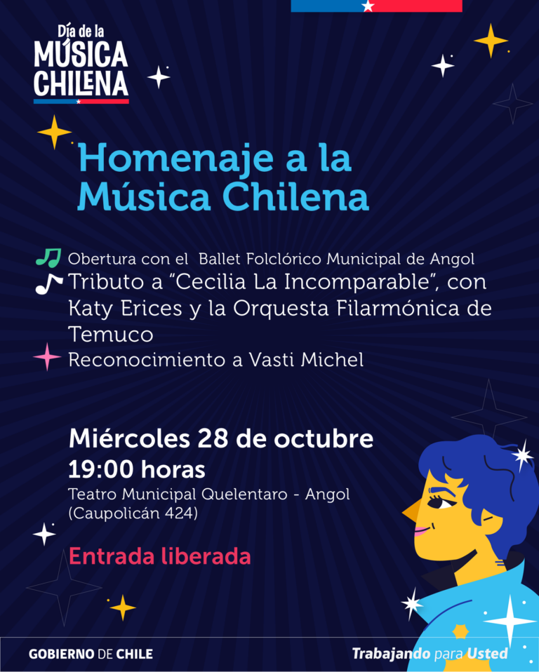 Autoridades invitan a la comunidad a participar del Homenaje a la Música Chilena en Angol